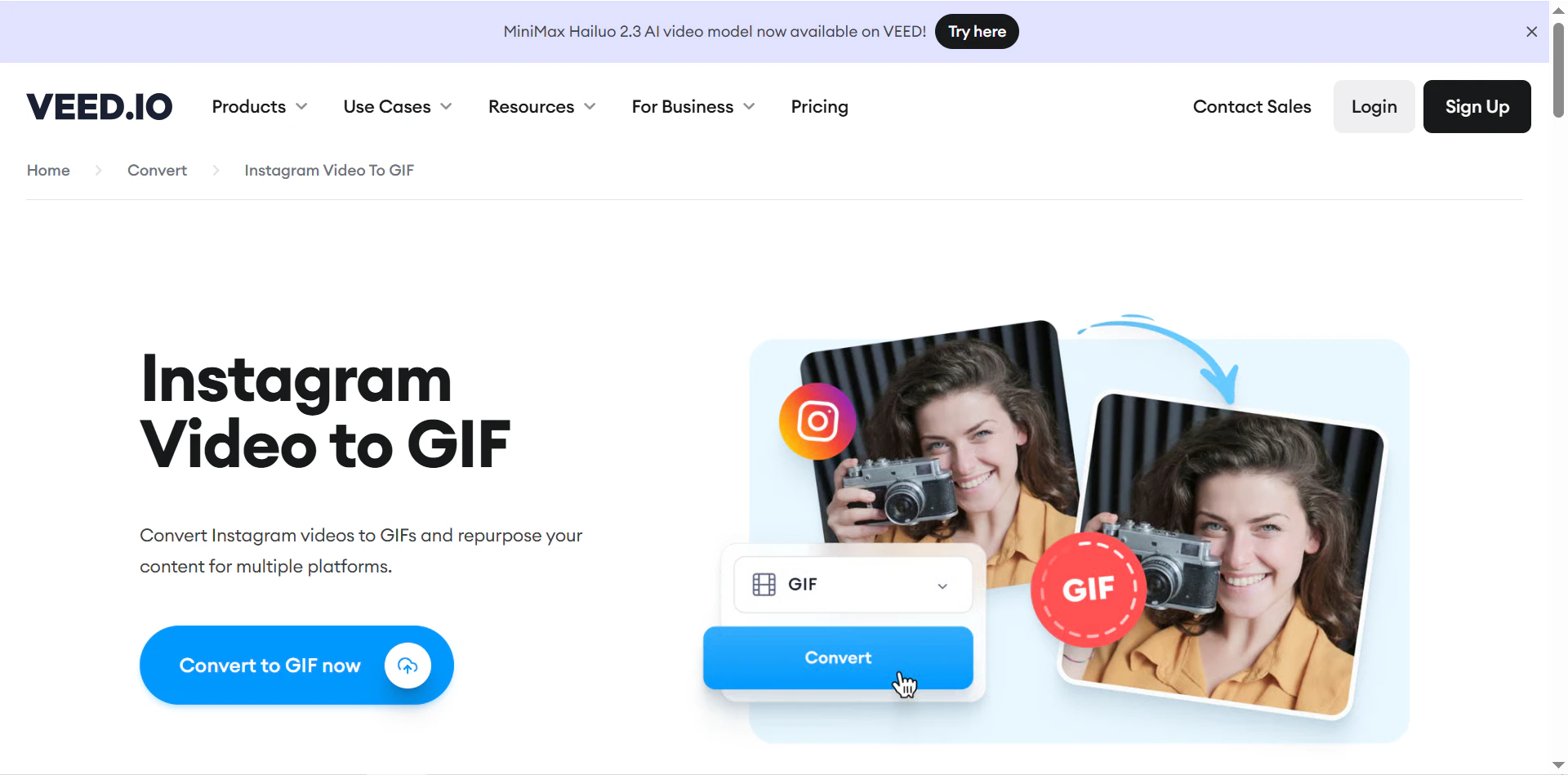 VEED Instagram Video to GIF Converter