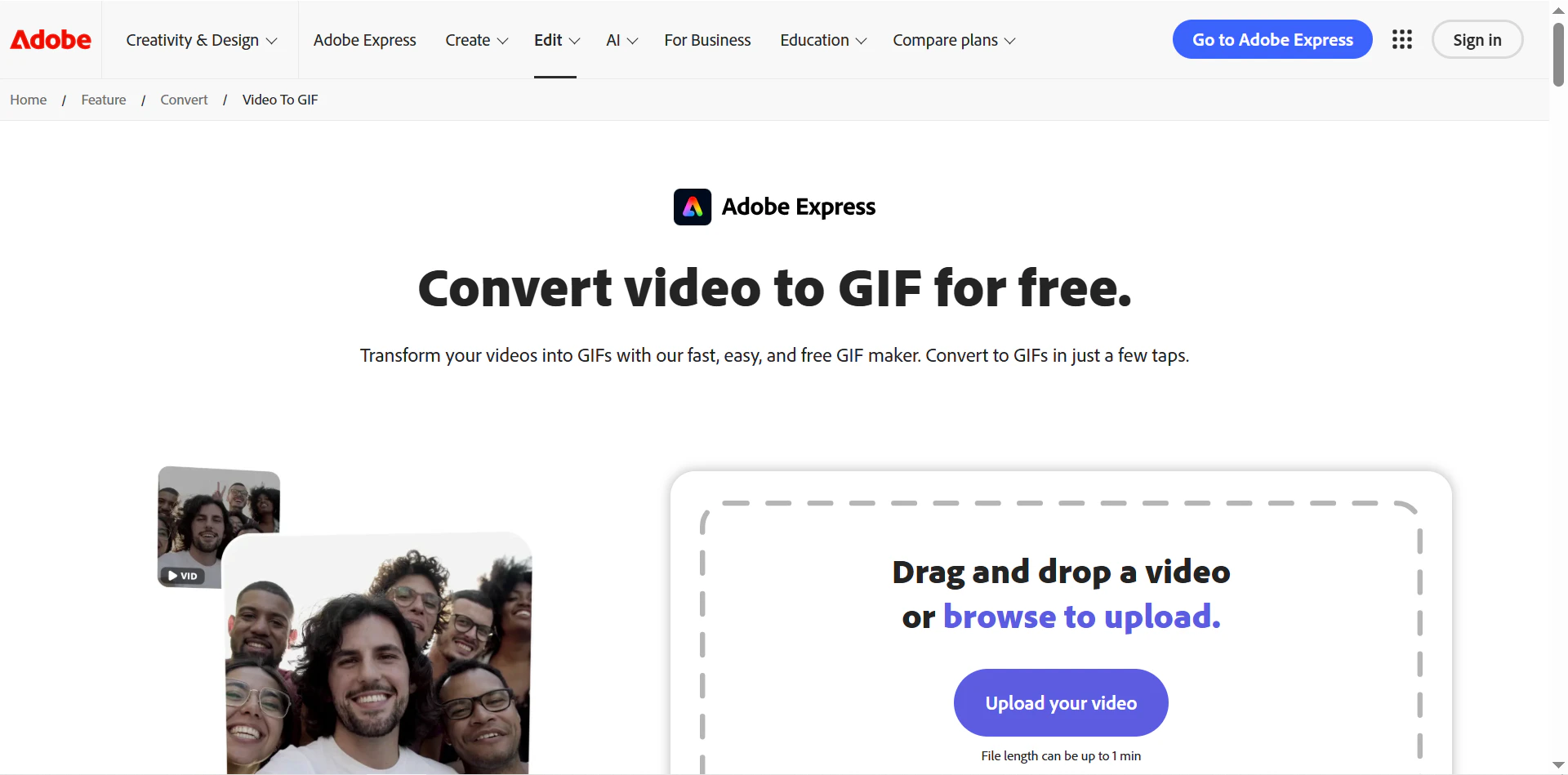 Adobe Instagram Video to GIF Converter