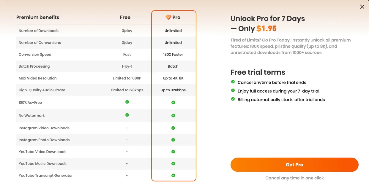 7-day payement option