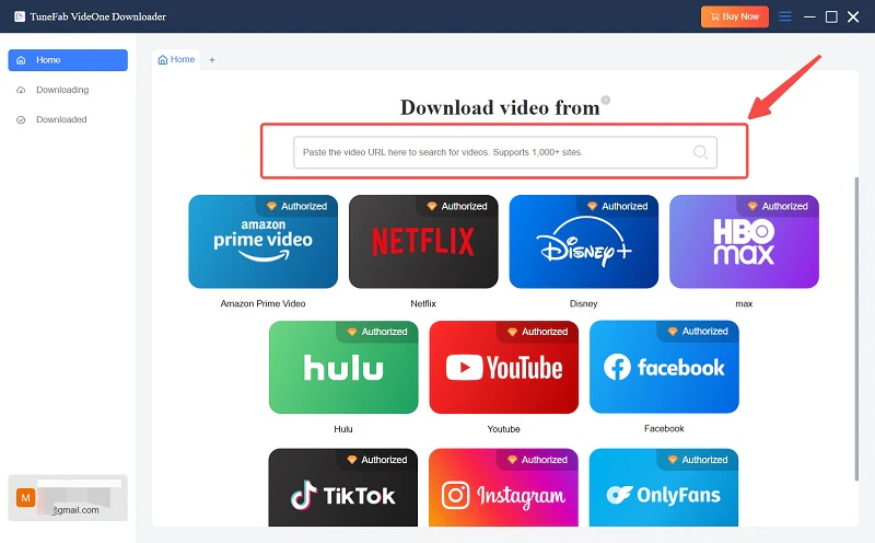 Input Link on TuneFab VideOne Downloader