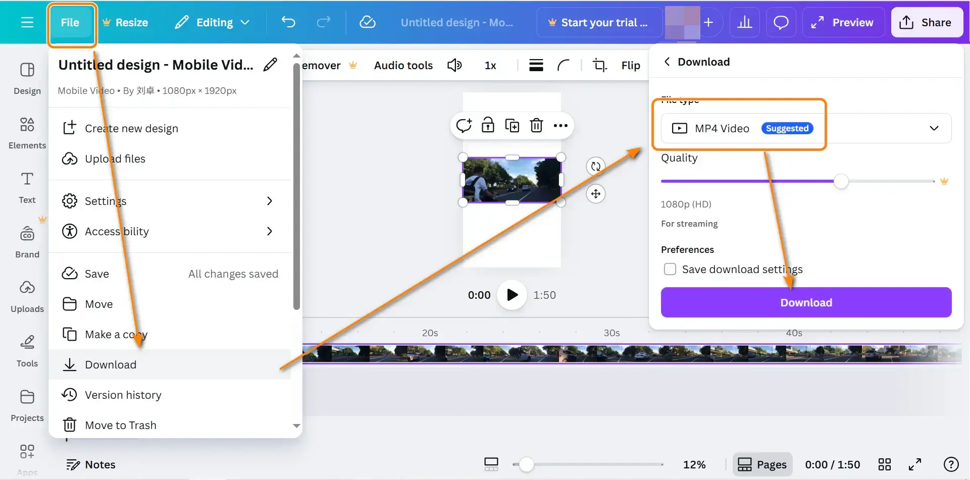 Choose Format and Download File
