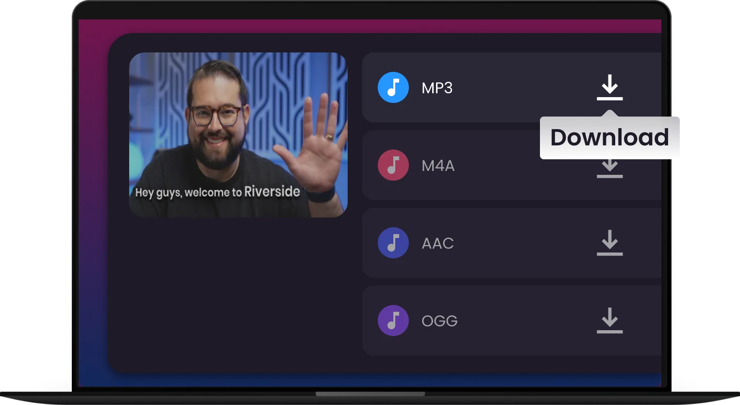 click Download to save the audio file