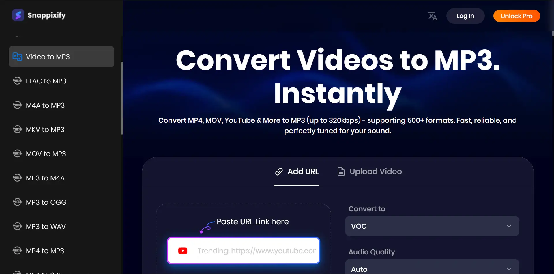 Snappixify video to mp3 converter