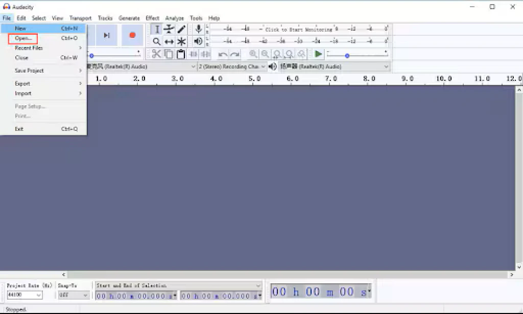 open-video-on-audacity