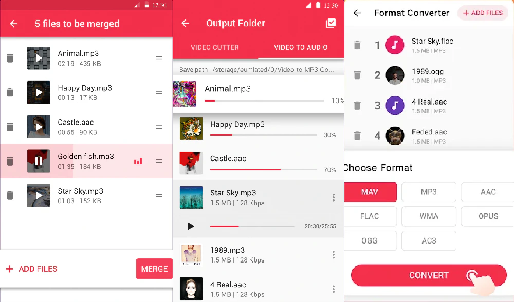 Convert video to audio on android
