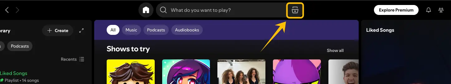 Go to the Search tab