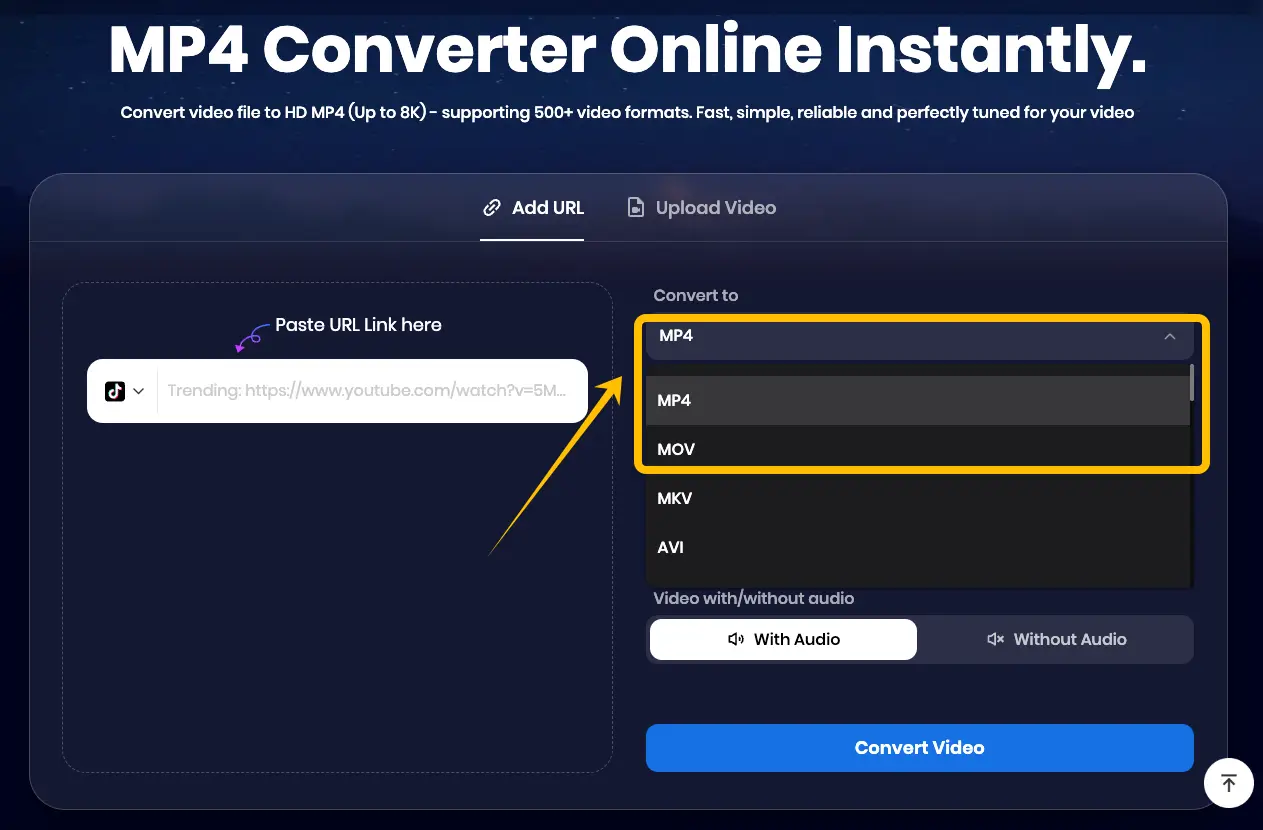 Choose MP4 or MOV format in Snappixify