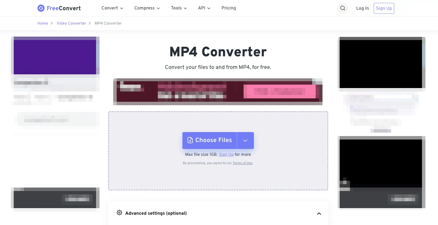 FreeConvert MP4 converter