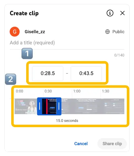Adjusting the blue slider to select a video segment